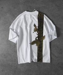 Article **name Bird printed Dropshoulder *Fabric * Fine jrsy