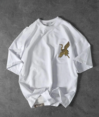 Article **name Bird printed Dropshoulder *Fabric * Fine jrsy