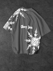 Sharp pain Printed Drop shoulder