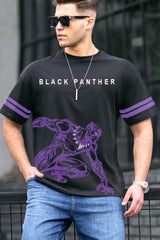 Black panther printed Drop shoulder